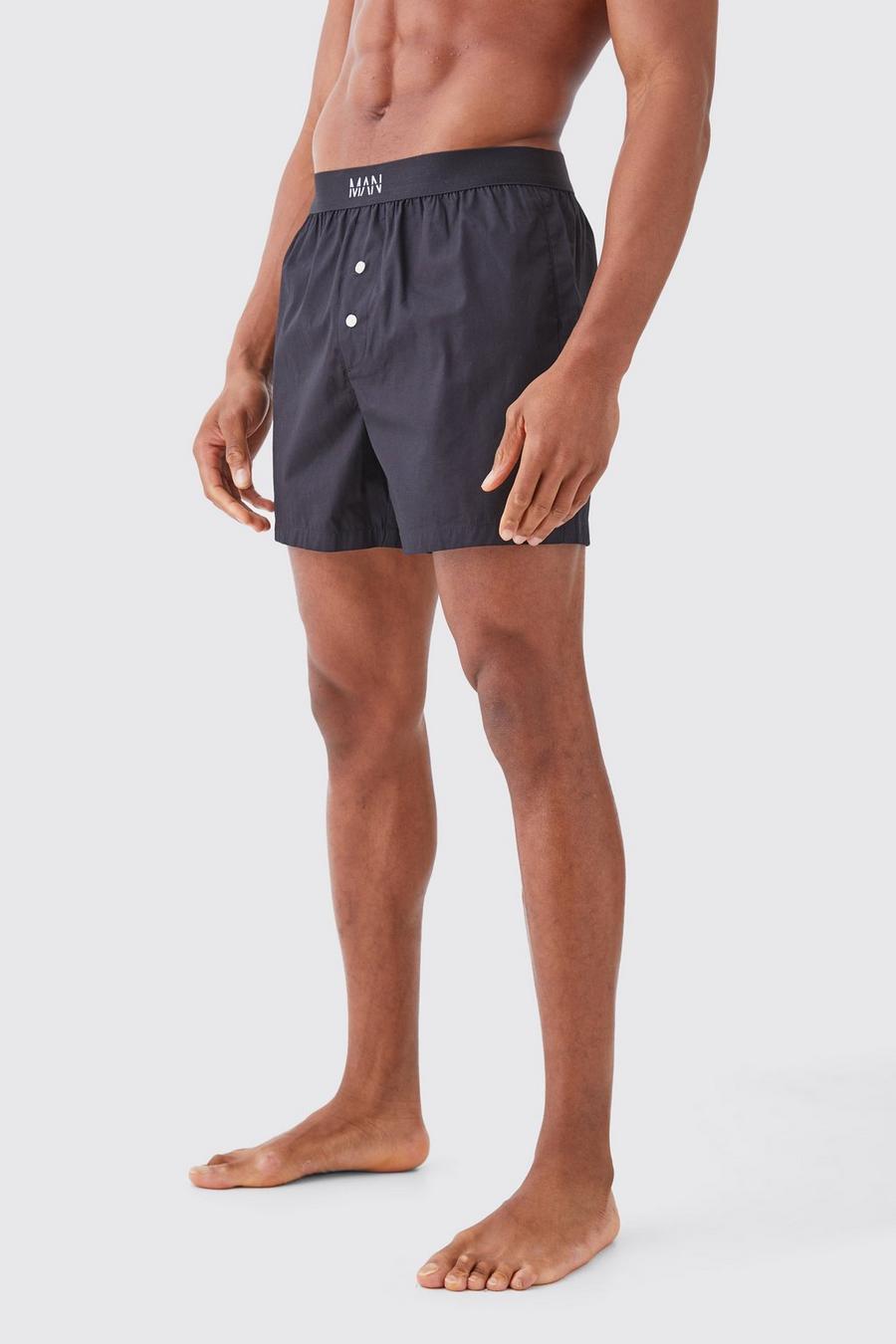 Black Original Man Woven Boxer Shorts