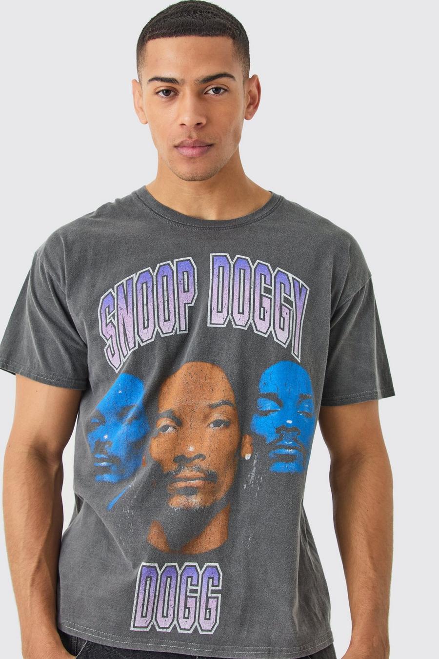 Charcoal Loose Snoop Dogg Wash License T-shirt