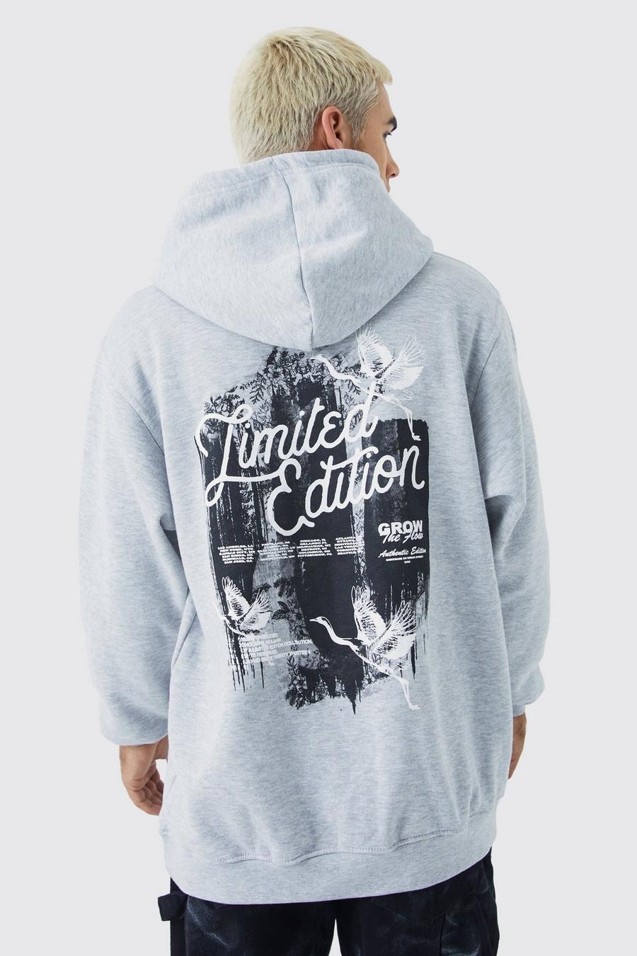 Grey Oversized Limited Edition Duiven Hoodie Met Print
