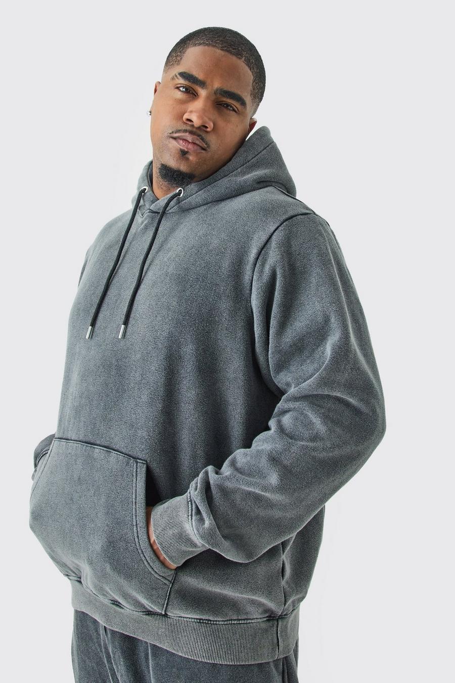 Charcoal Plus Oversized Laundered Wash Hoodie