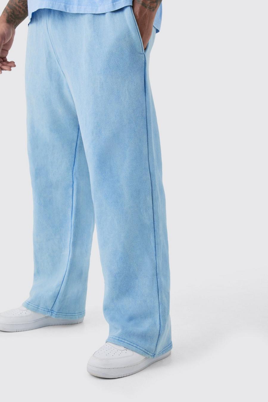 Pantaloni tuta Plus Size rilassati in lavaggio riciclato, Cornflower blue