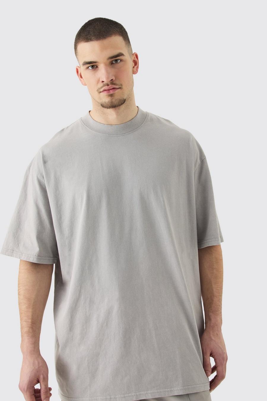 Light grey Tall Oversized Laundered Wash T-shirt