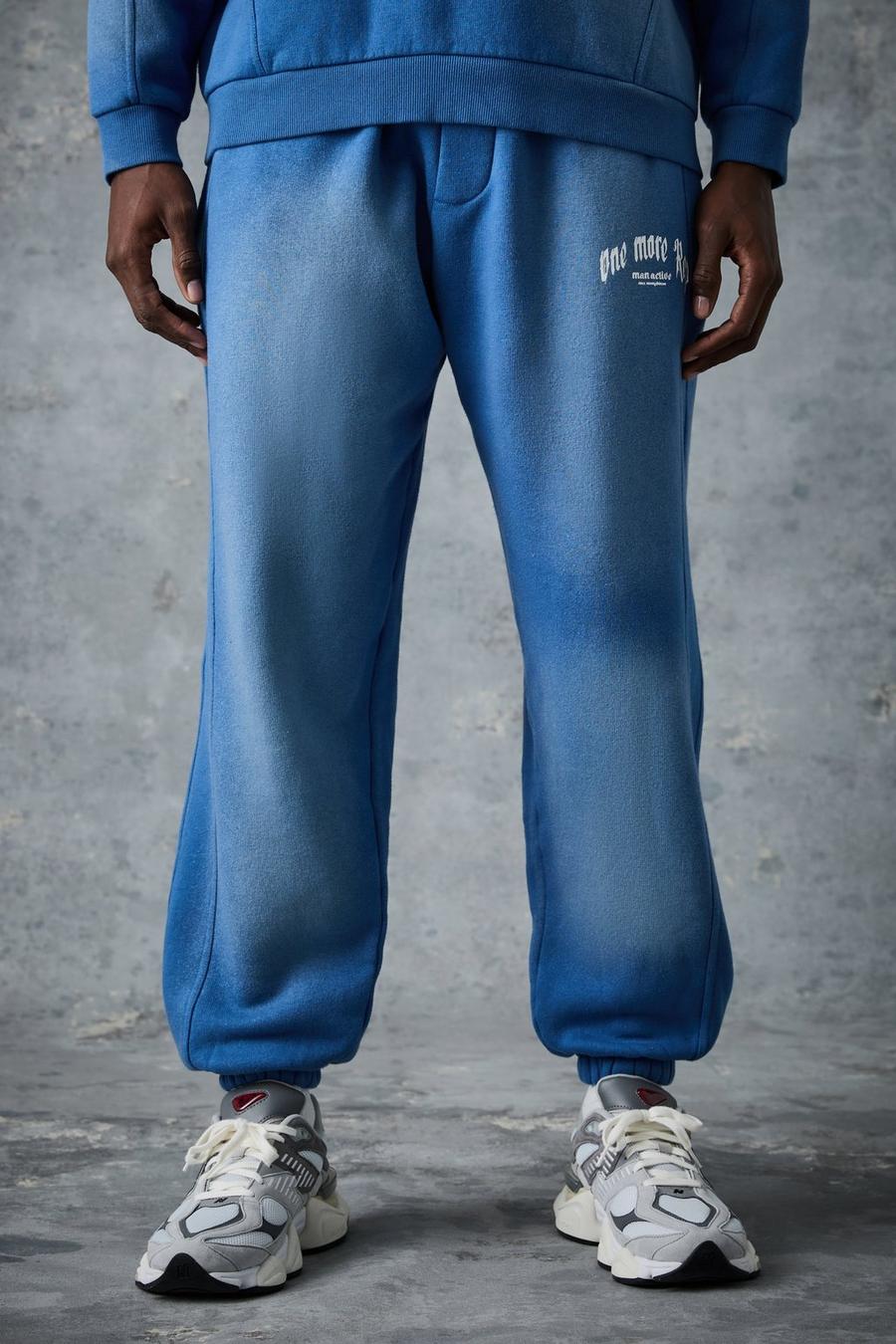 Pantalón deportivo MAN Active vintage con lavado a la piedra, Blue