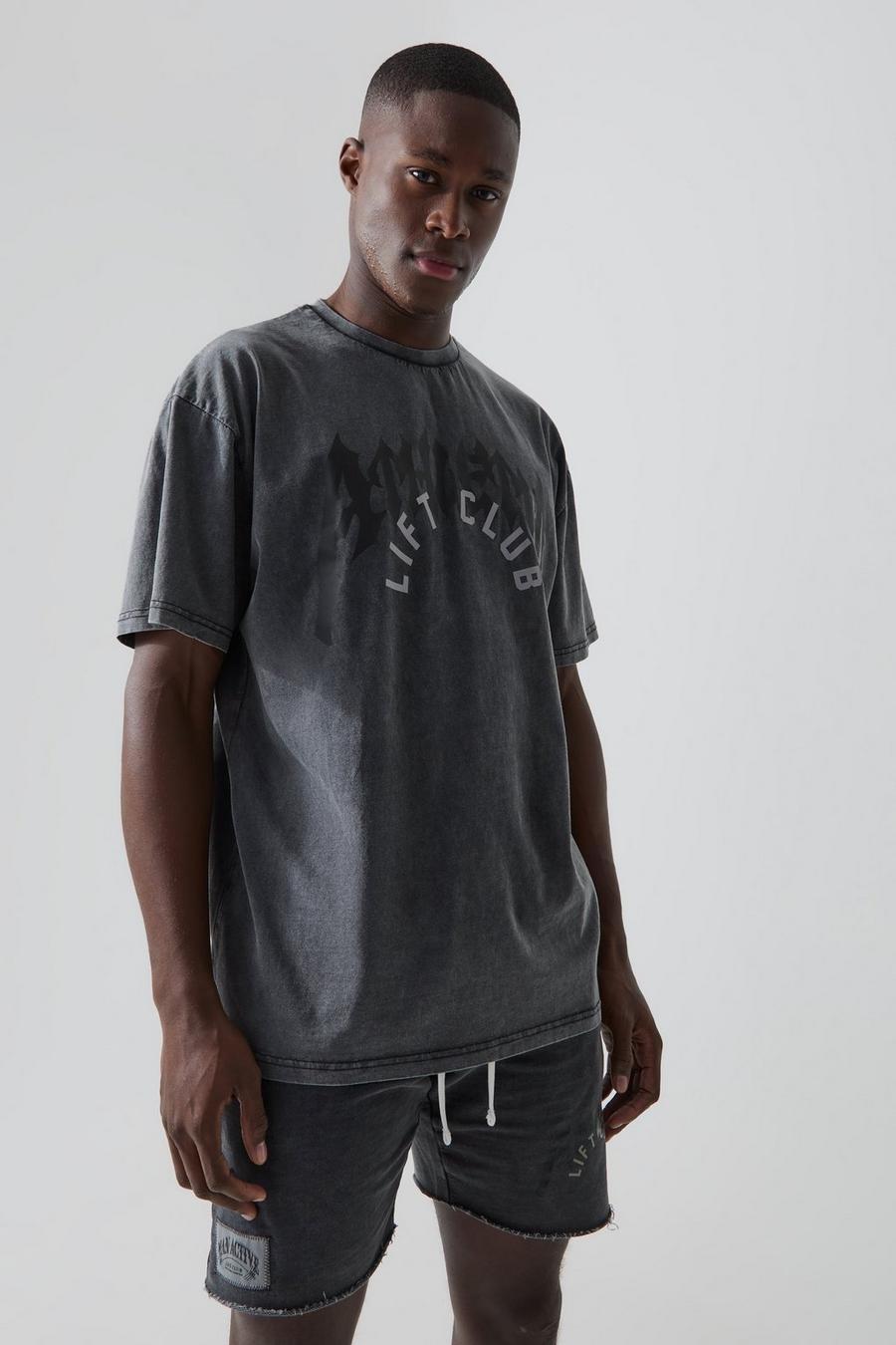 Man Active Oversize T-Shirt-Set mit Rest Day Print, Black