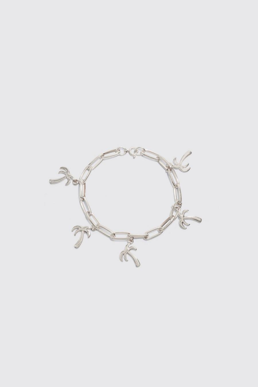 Silver Palm Tree Charm Bracelet