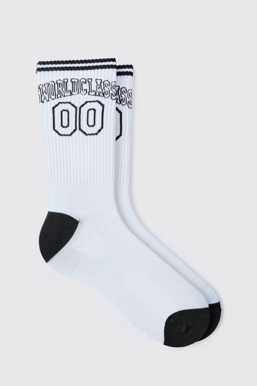White Varsity World Class Stripe Socks image number 1
