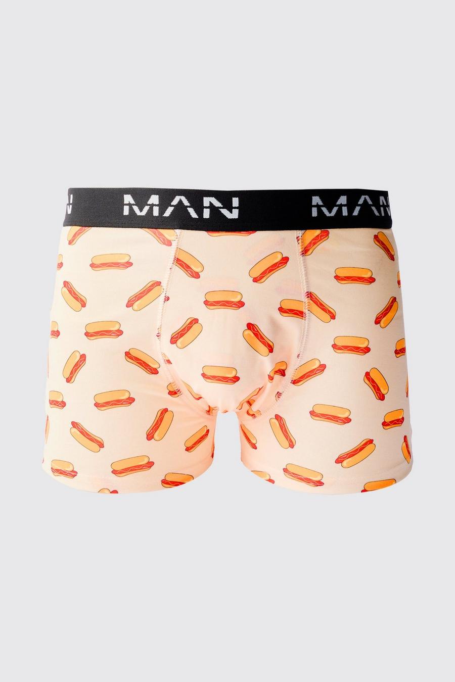 Man Boxershorts mit Hot Dog-Print, Multi