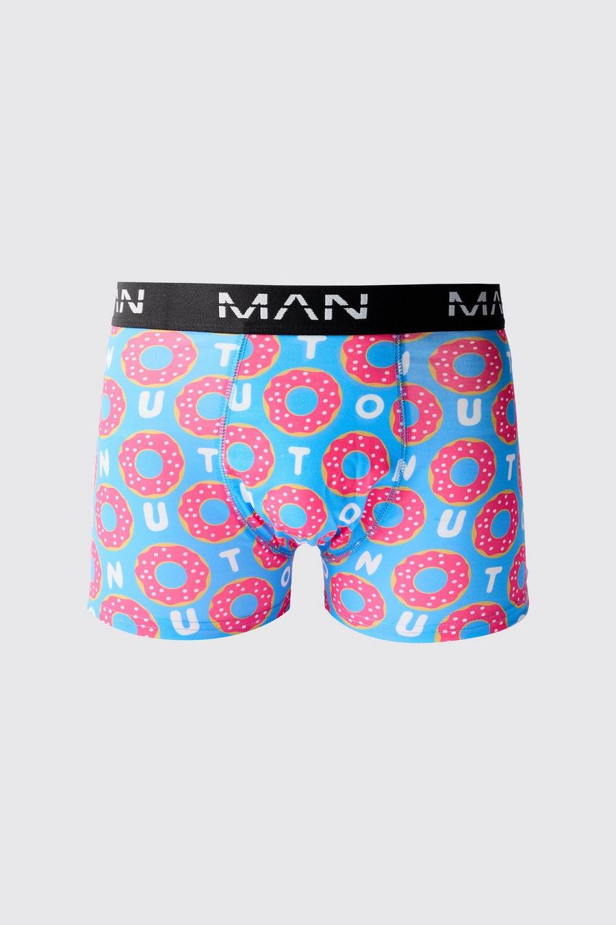 Boxershorts mit Man Doughnut Slogan Print, Multi