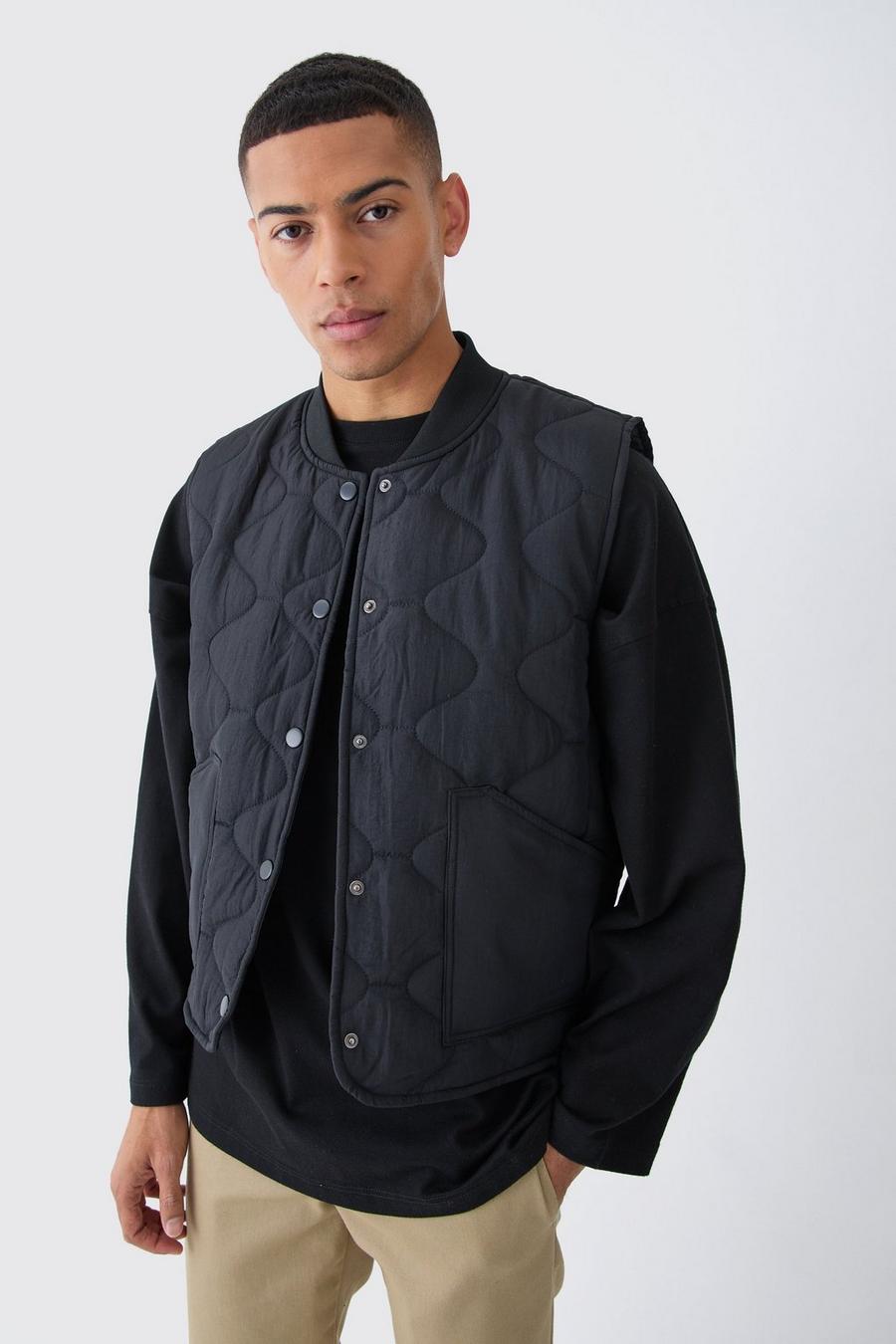 Veste sans manches matelassée, Black