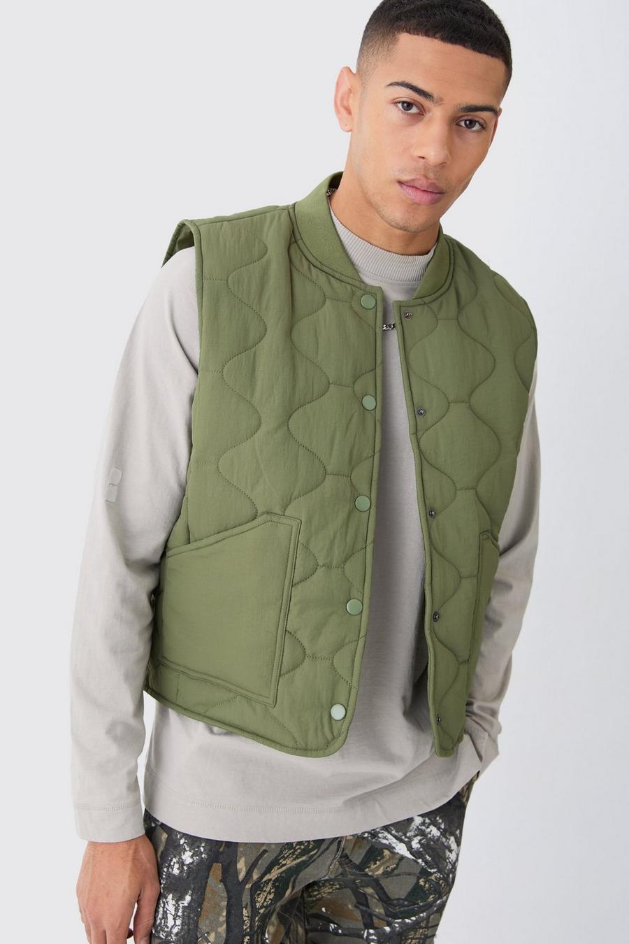 Khaki Onion Quilted Gilet