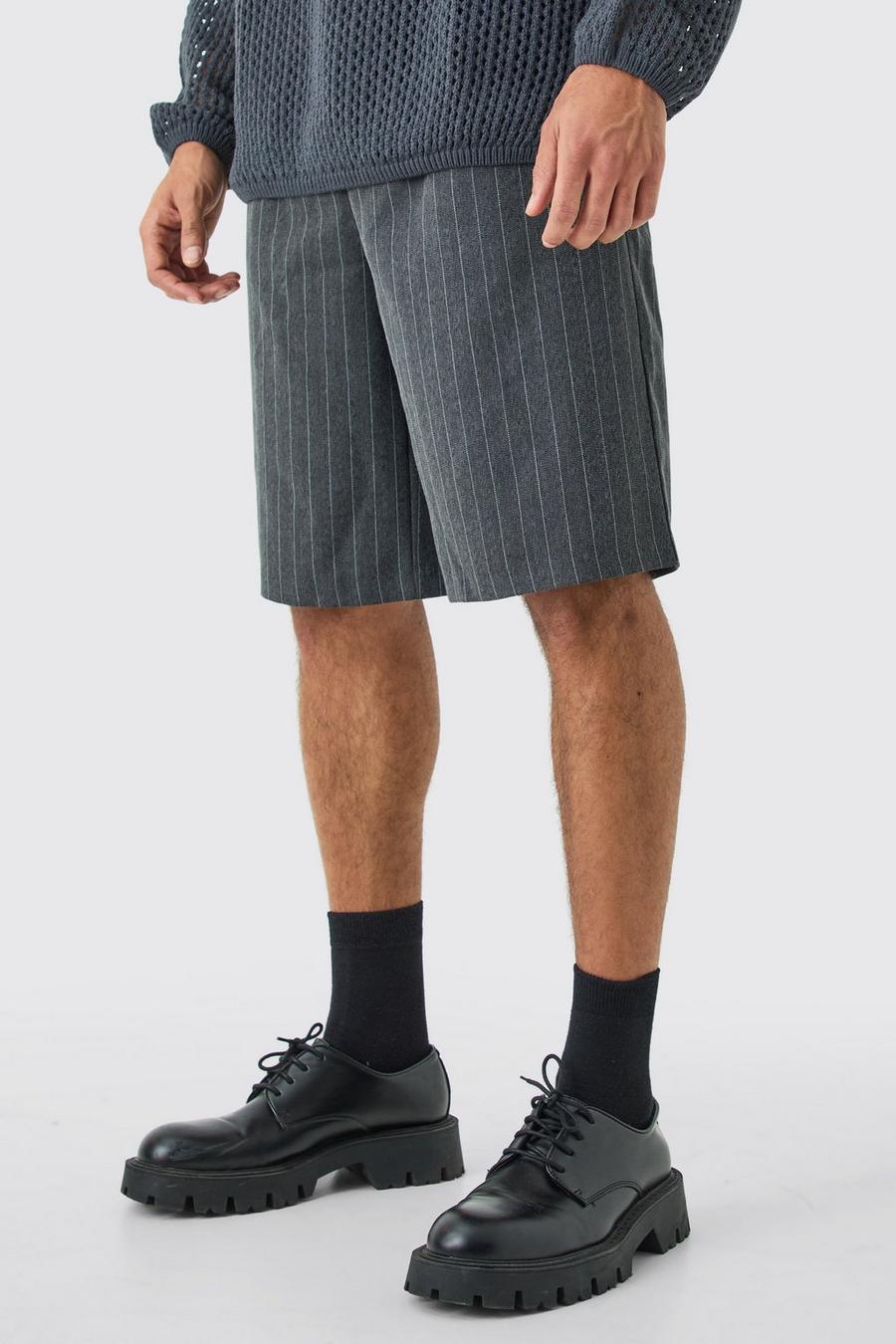 Pantalón deportivo plisado entallado de pernera ancha, Grey