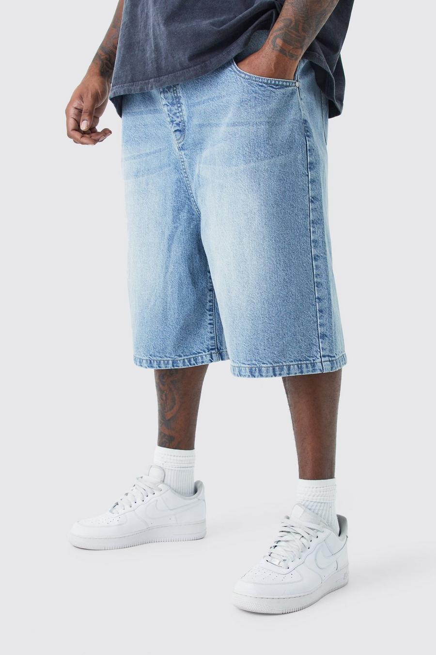 Pantaloni tuta Plus Size in denim in lavaggio azzurro, Light blue