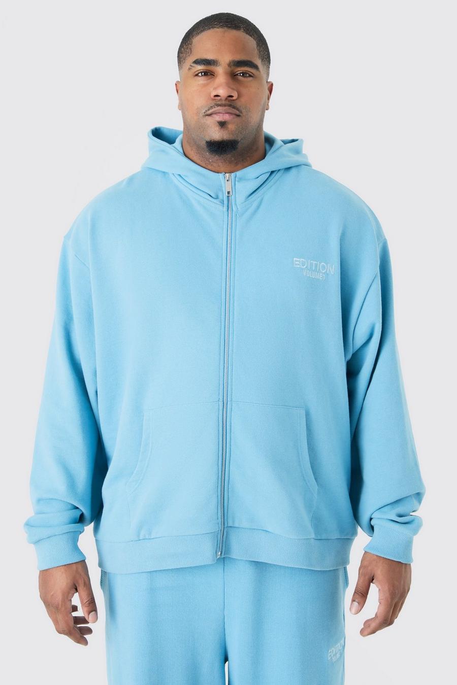 Blue Plus EDITION Oversize hoodie i tjockt tyg med dragkedja