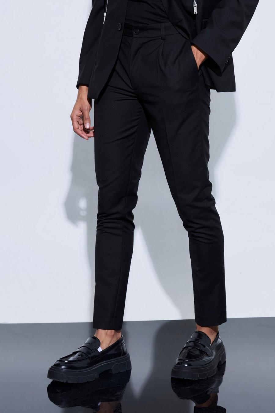 Black Skinny Fit Suit Trousers image number 1