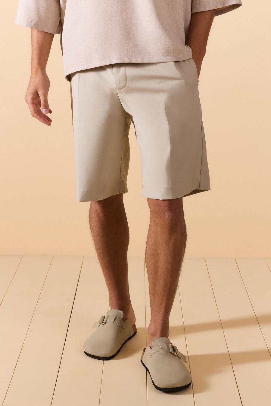 Taupe Relaxed Fit Tailored Shorts