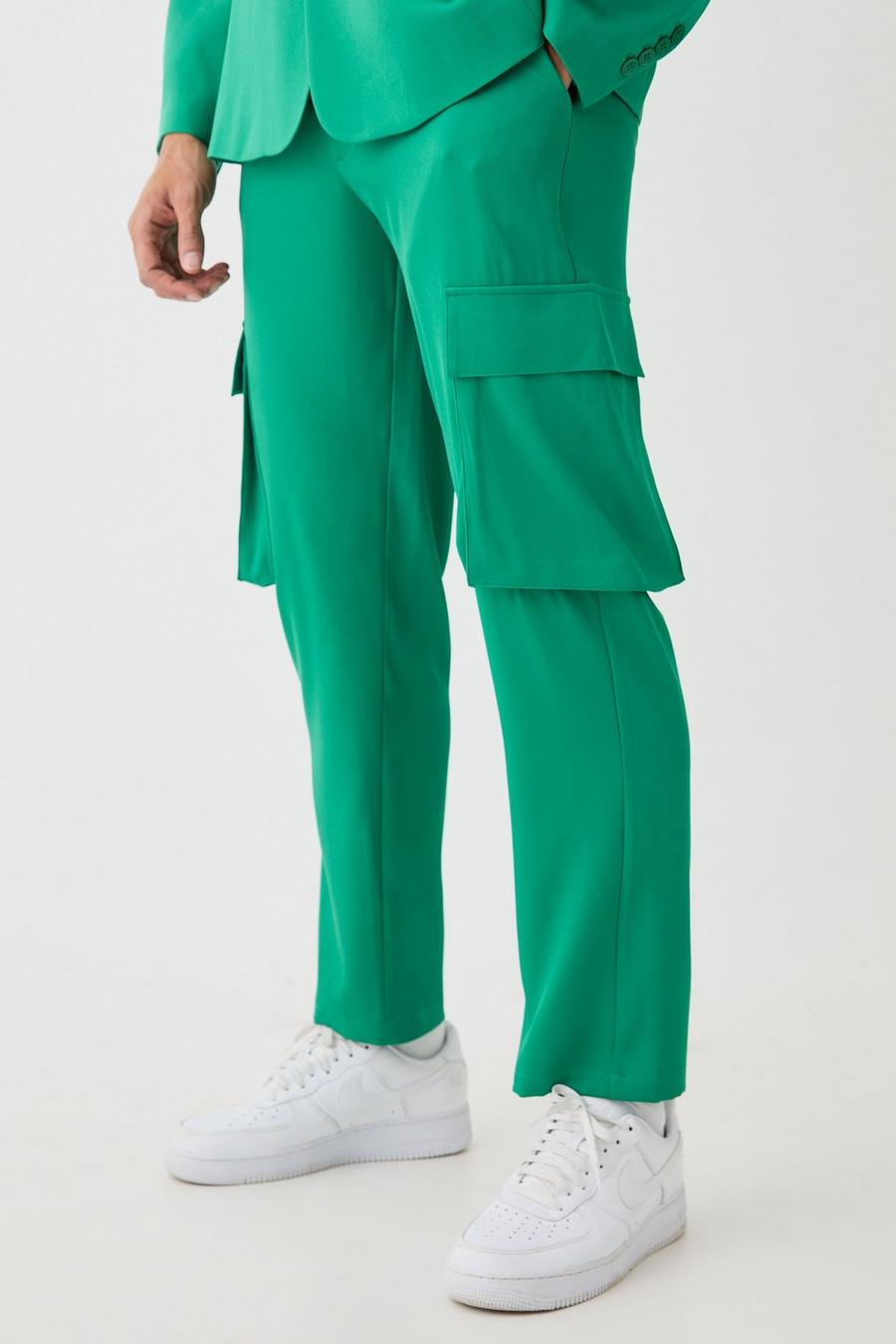 Green Mix & Match Tailored Cargo Trousers