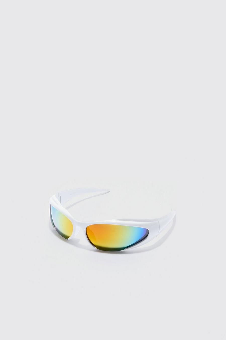 White Mirror Lens Racer Sunglasses image number 1
