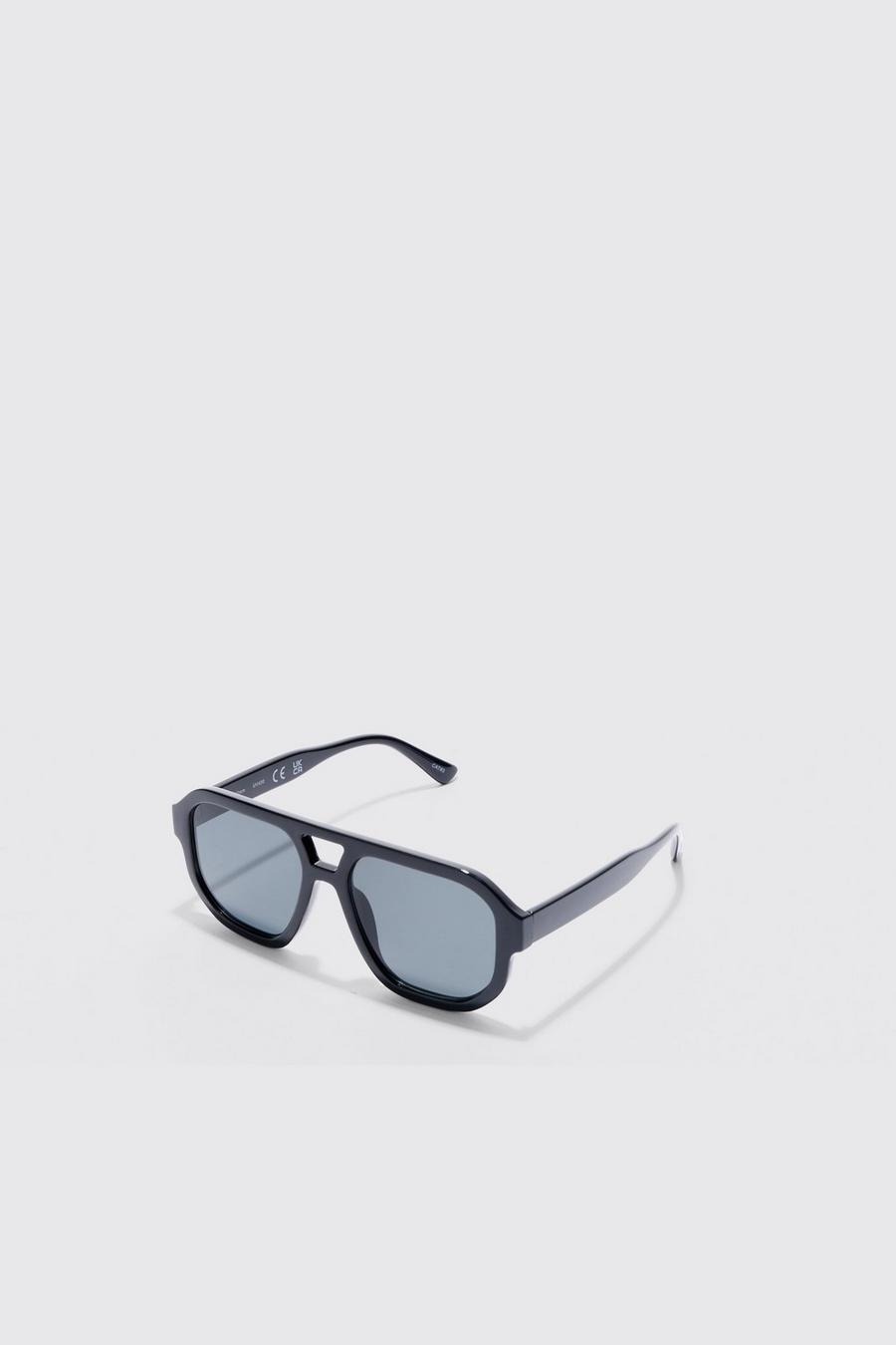 Brown Plastic Aviator Sunglasses
