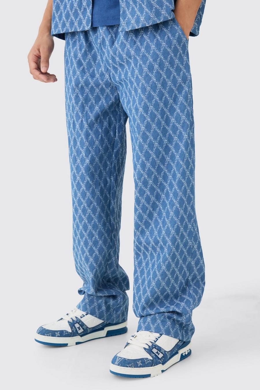 Light blue Loose fit jeans med resår i midjan