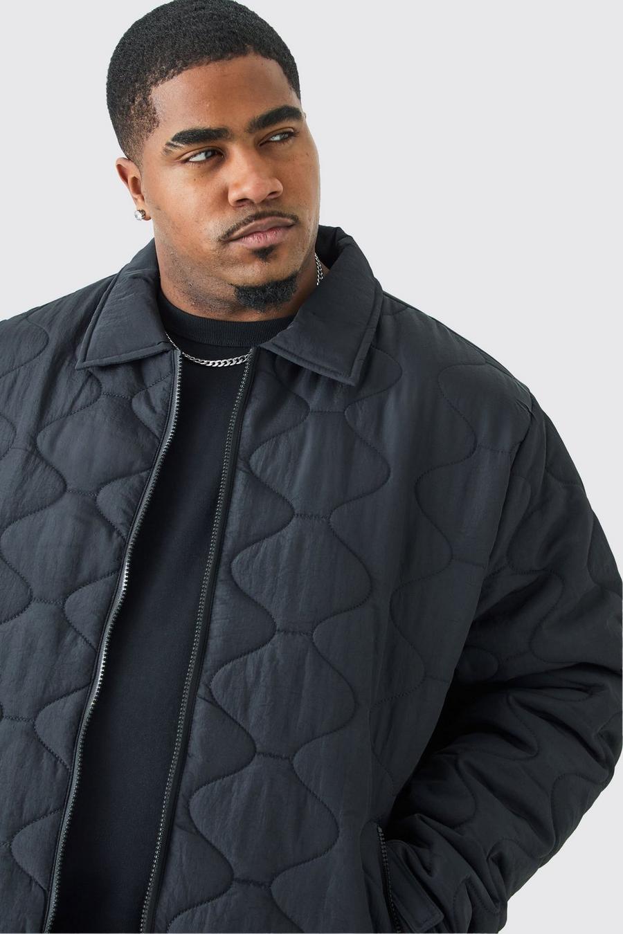 Black Plus Onion Quilted Collar Jacket image number 1
