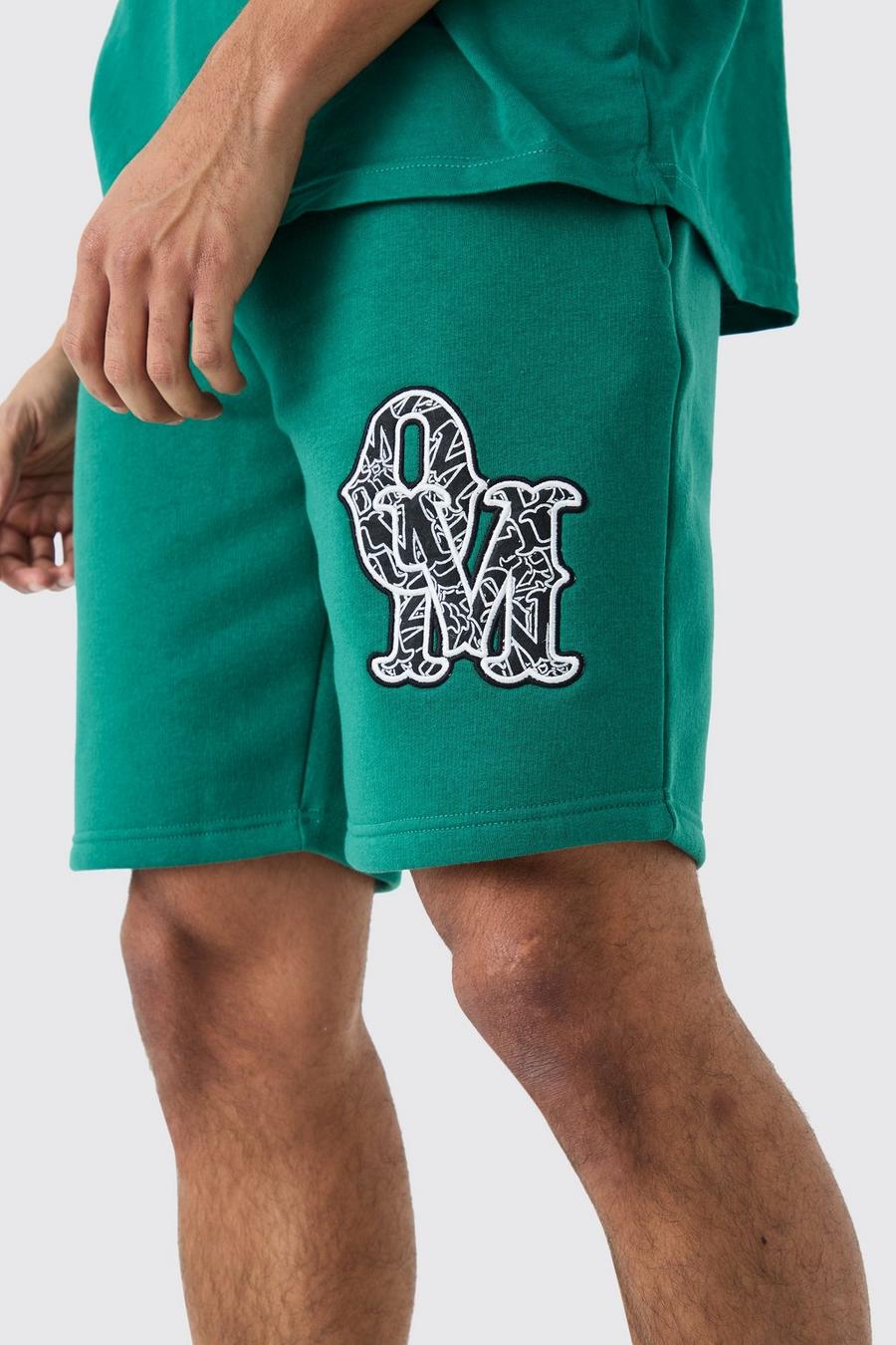 Forest Loose Mid Length Applique Shorts