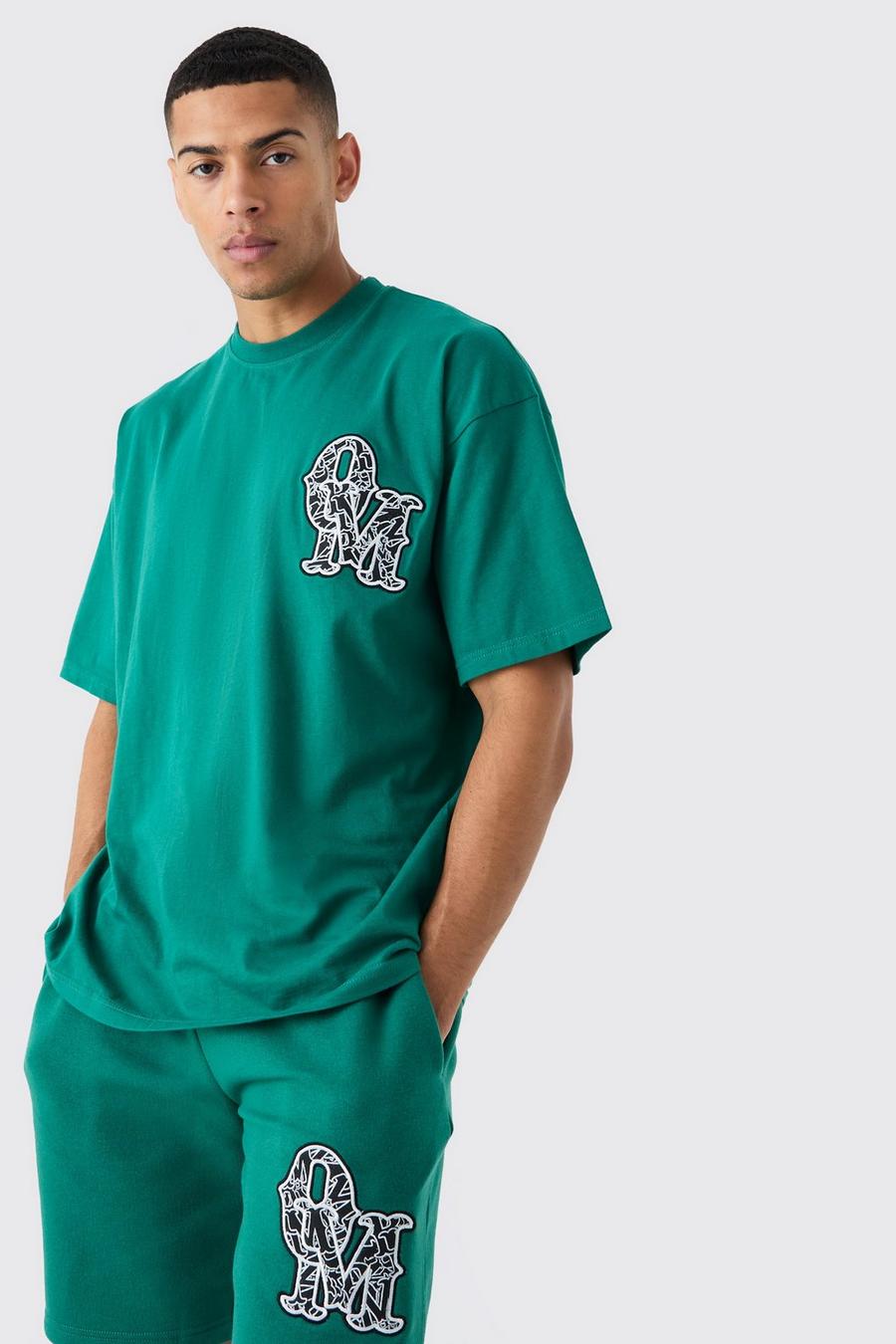Camiseta oversize con apliques, Forest image number 1