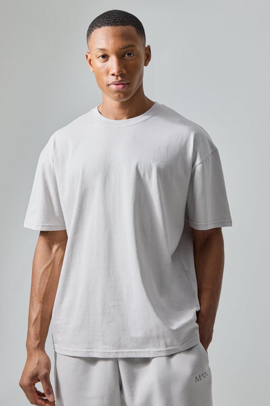 Man Active Oversize T-Shirt, Light grey