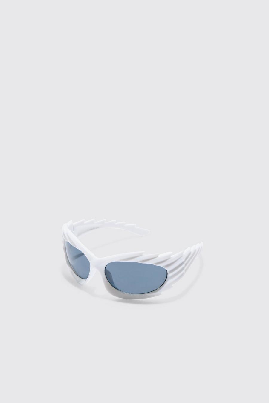 White Solglasögon med brottarrygg i plast