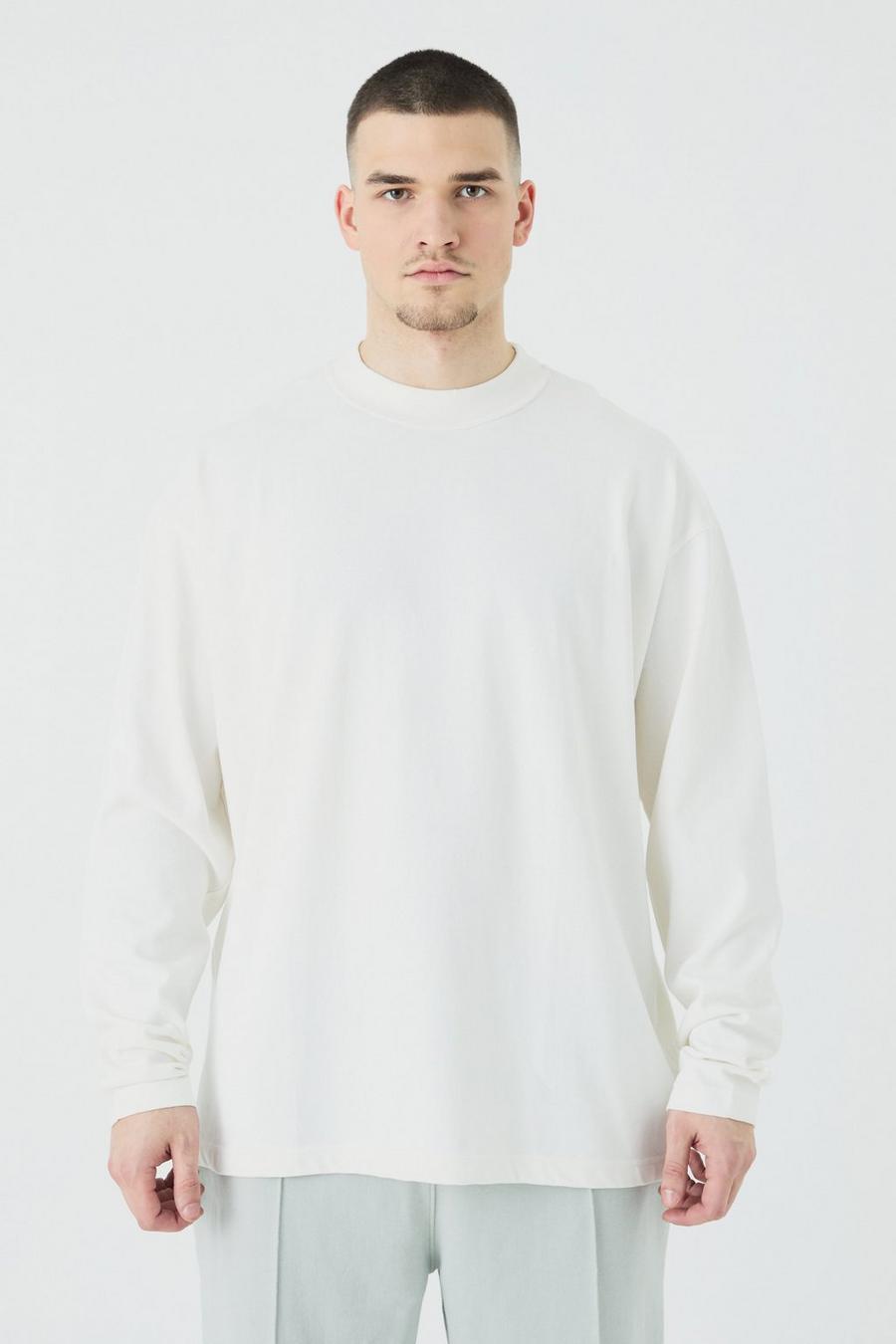 Ecru Tall Oversized Layed On Neck T-shirt image number 1