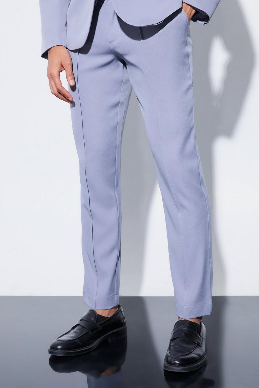 Pantalon slim habillé à taille fixe, Grey