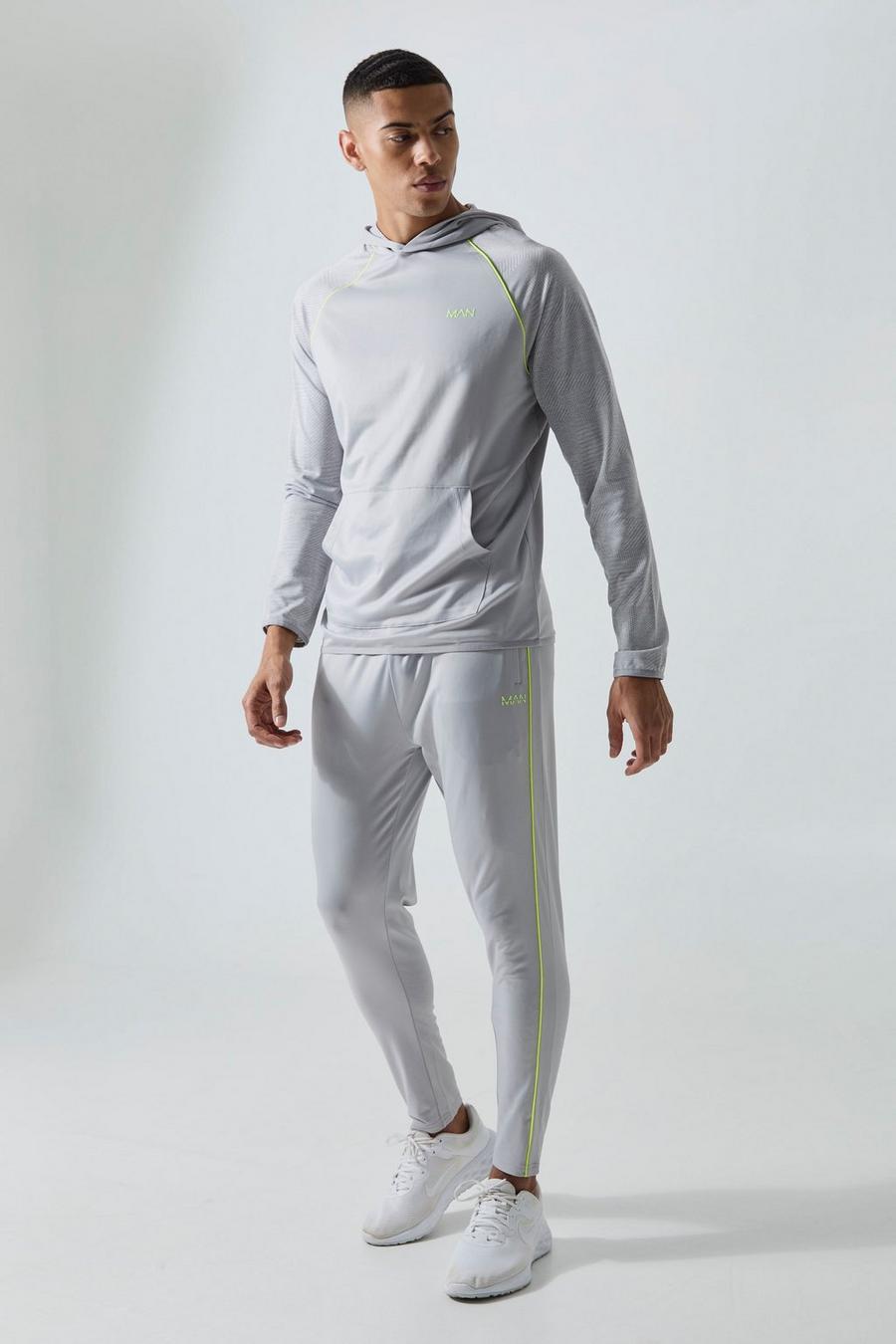 Man Active Jacquard Trainingsanzug, Grey