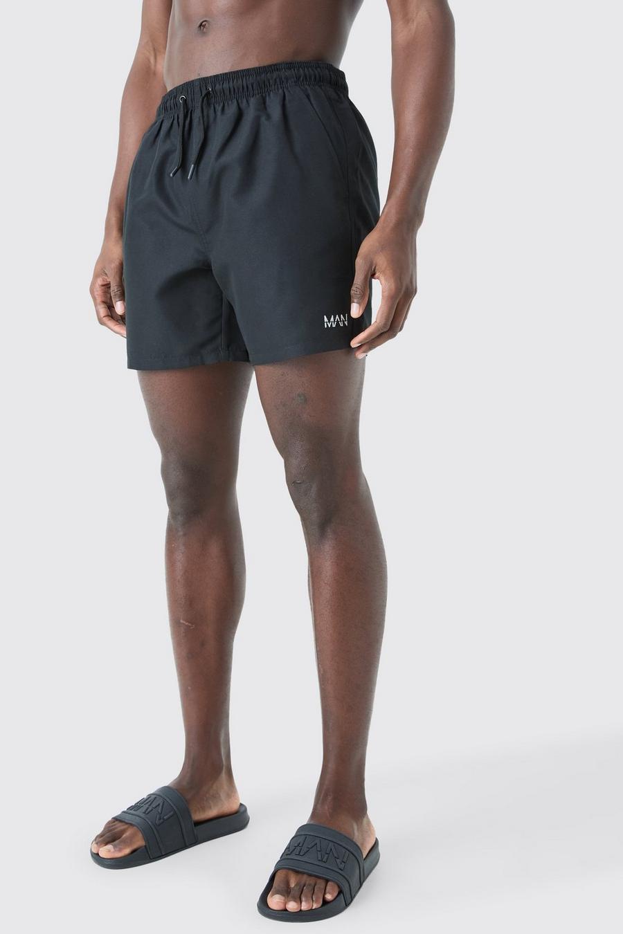Black Original Man Mid Length Swim Short