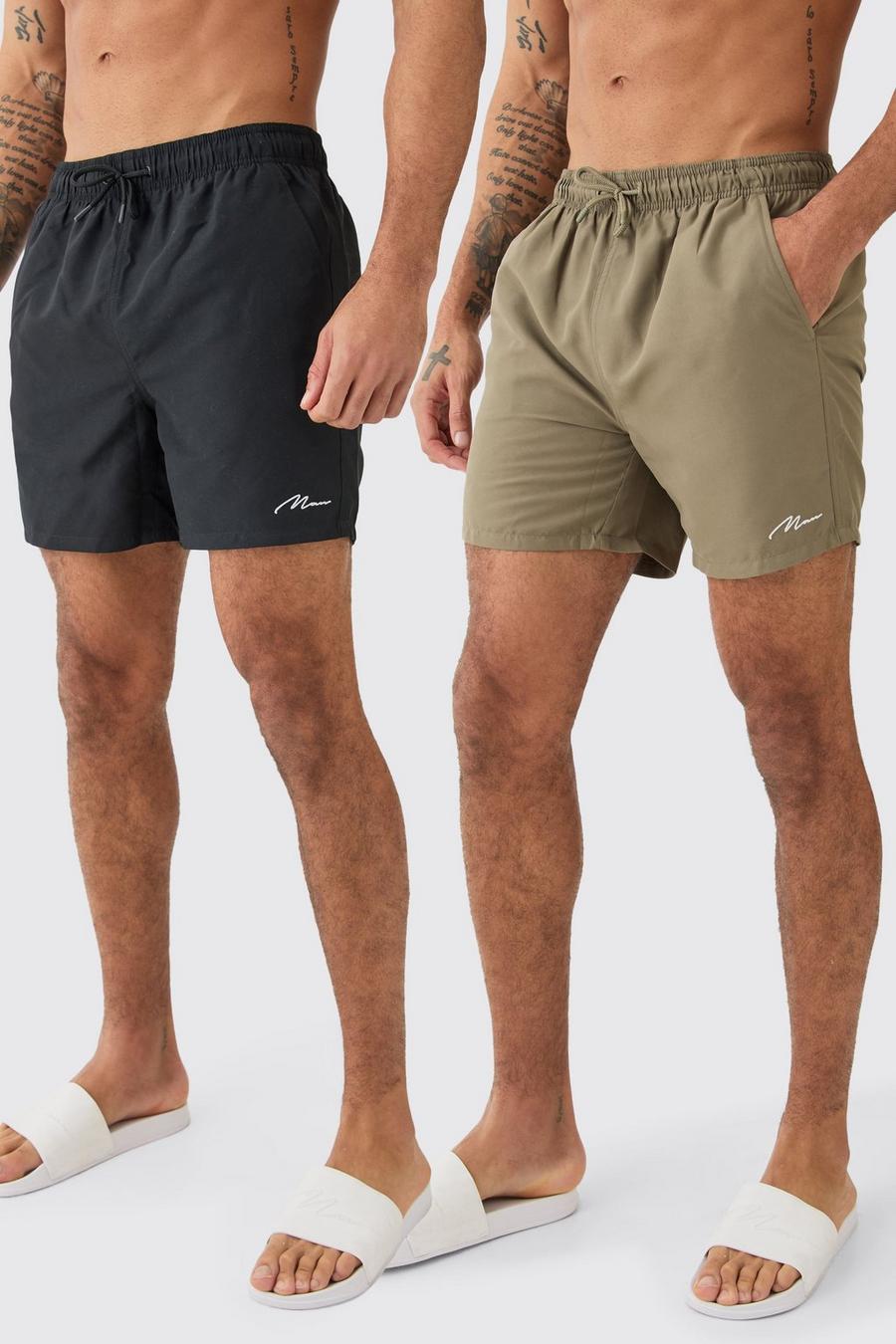 Lot de 2 shorts de bain mi-longs à logo signature - MAN, Multi
