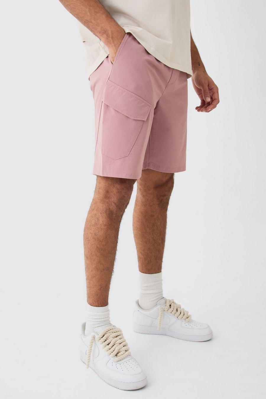 Pantaloncini elasticizzati comodi in Stretch leggero, Mauve image number 1