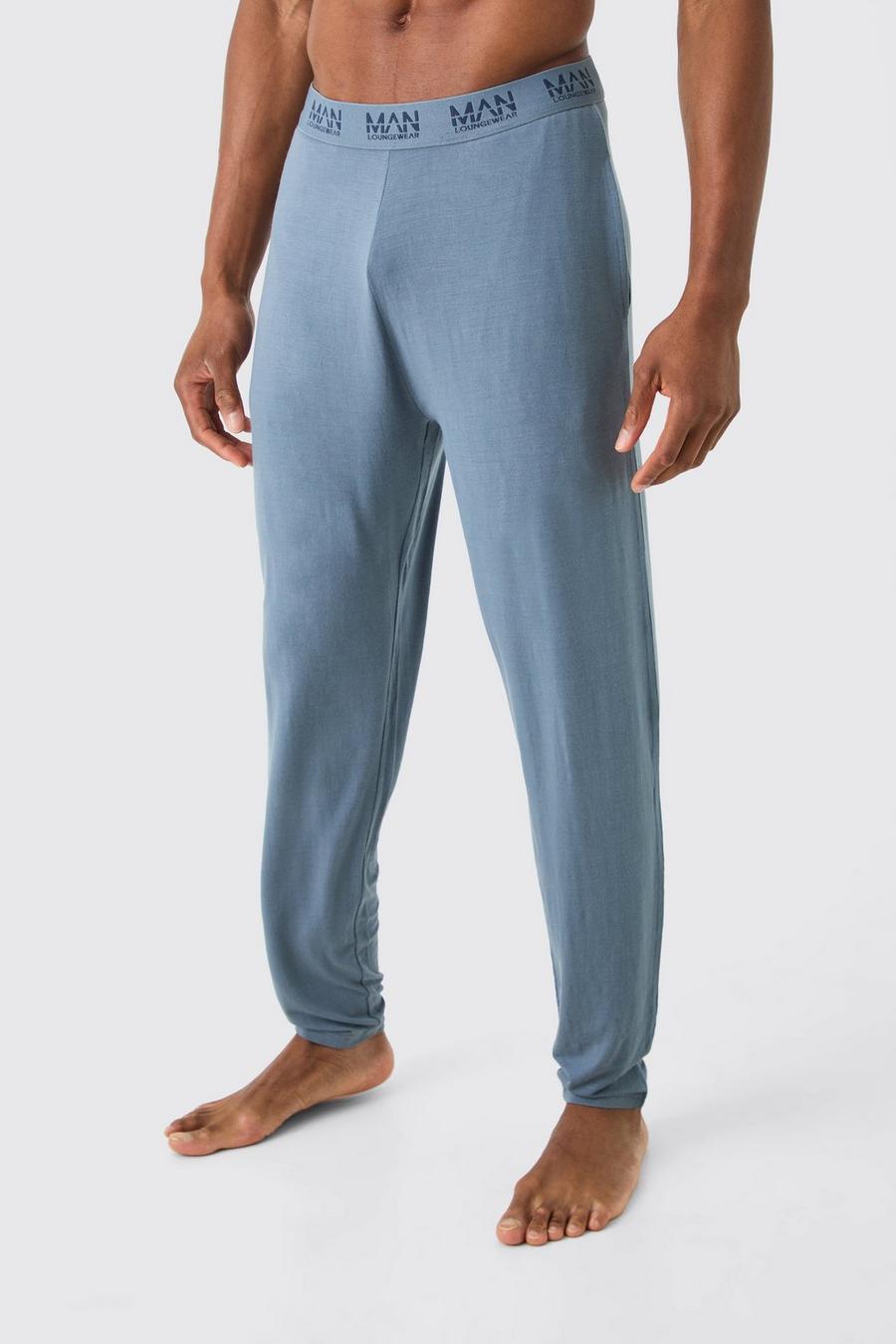 Slate blue Premium Modal Mix Relaxed Fit Lounge Bottoms