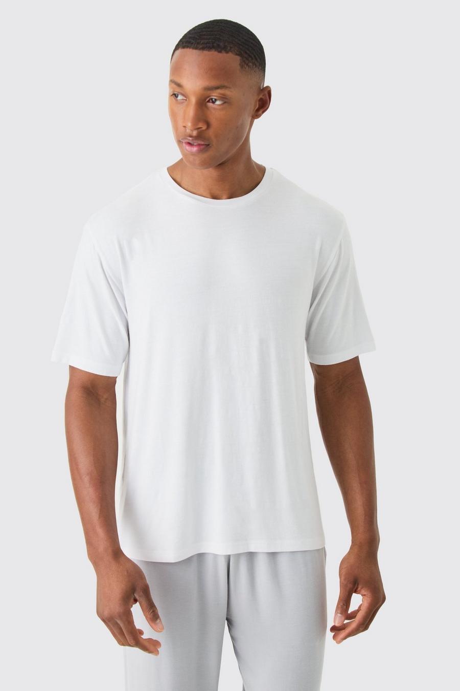 White Premium Modal Mix Lounge T-shirt image number 1