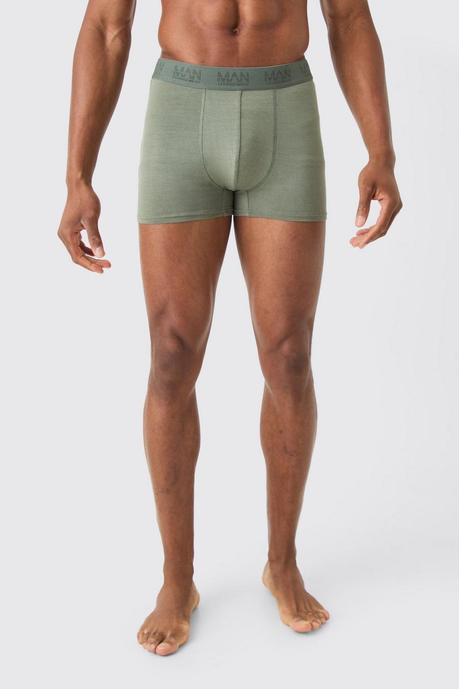 Khaki Premium Modal Mix Mid Length Boxer