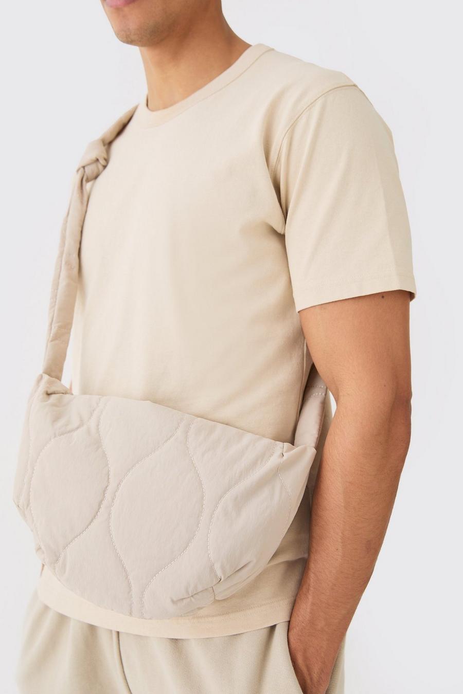 Stone Quilted Cross Body Sling Bag
