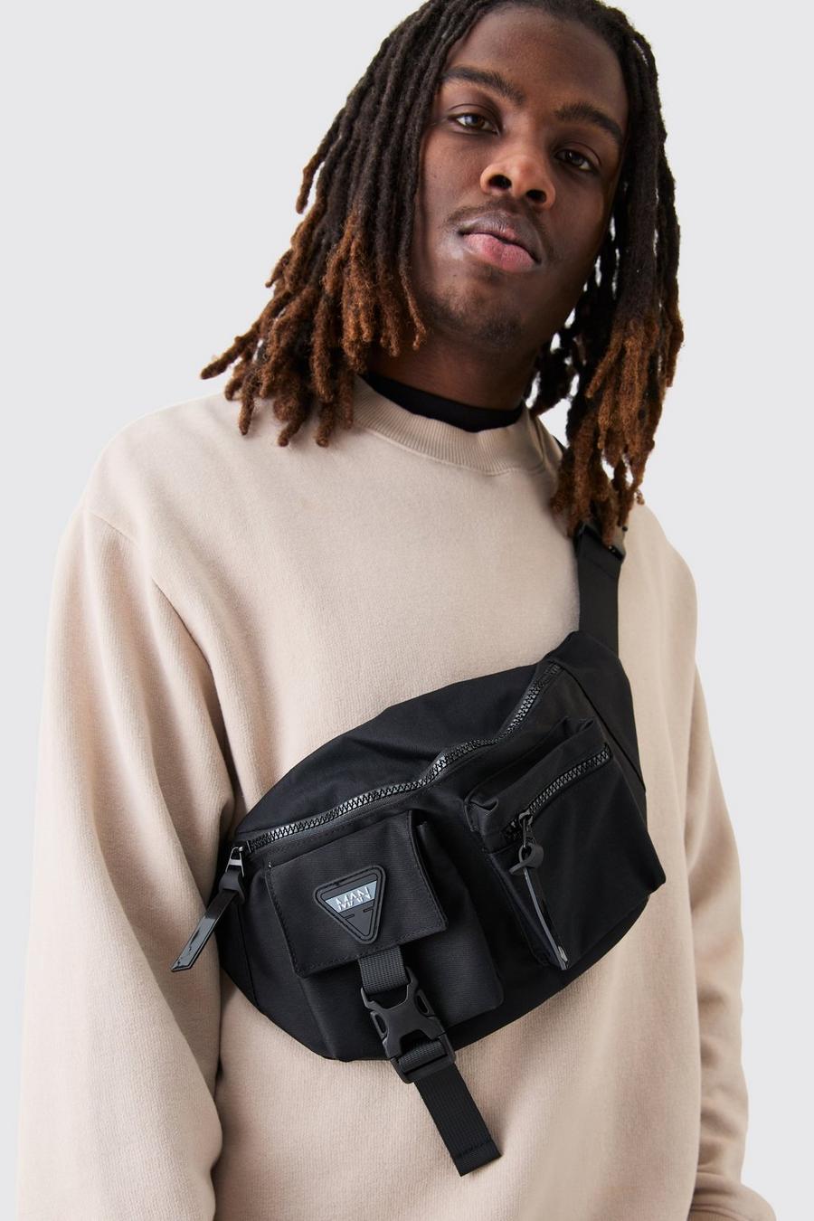 Black Man Badge Nylon Bum Bag image number 1