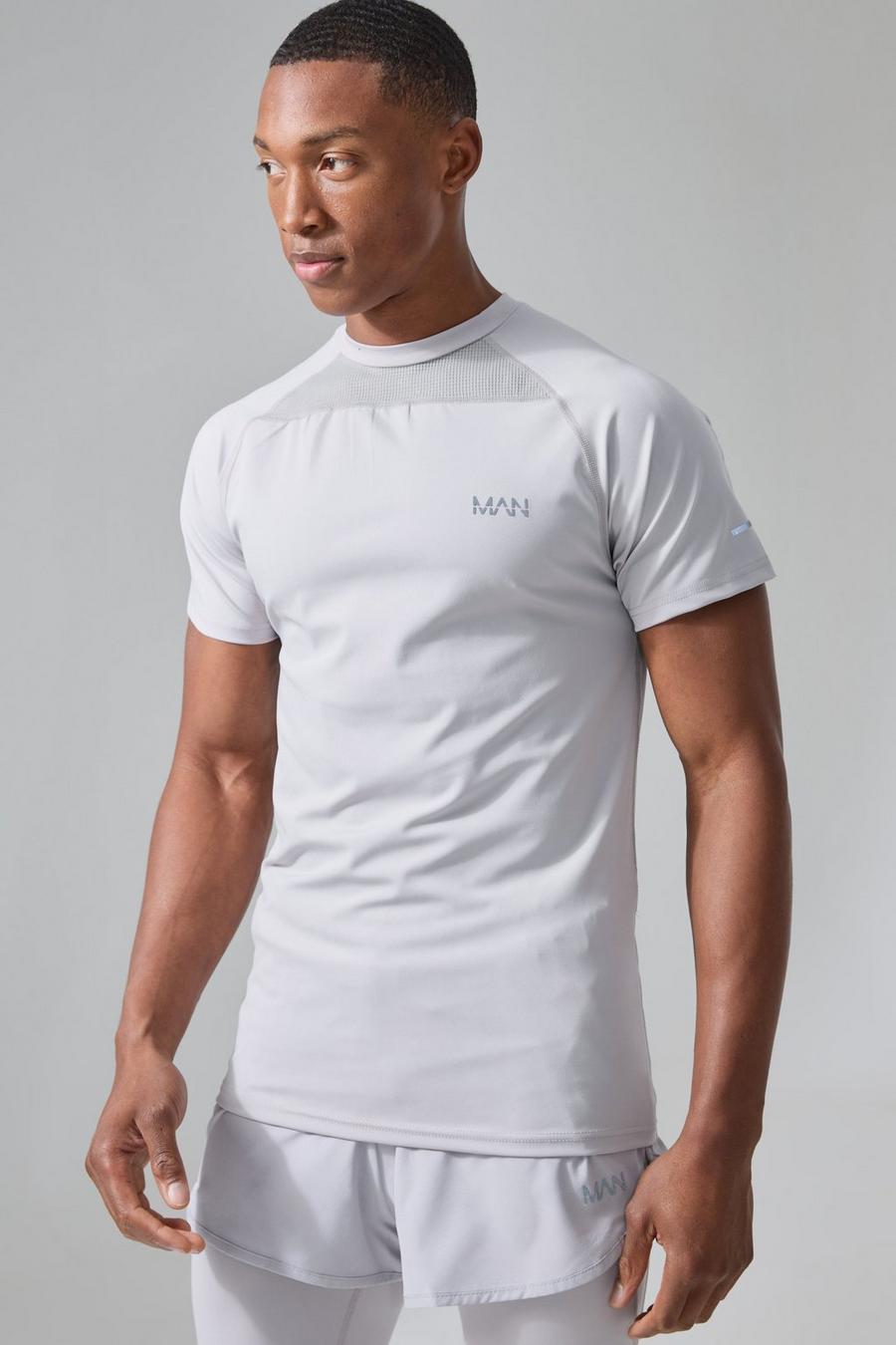 Grey abstract-print long-sleeved shirt