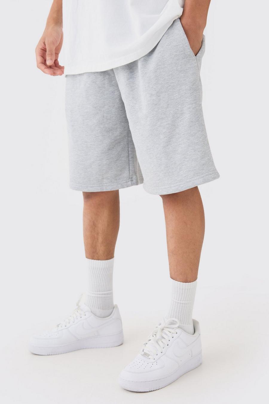 Pantalón corto oversize de tela jersey, Grey marl image number 1