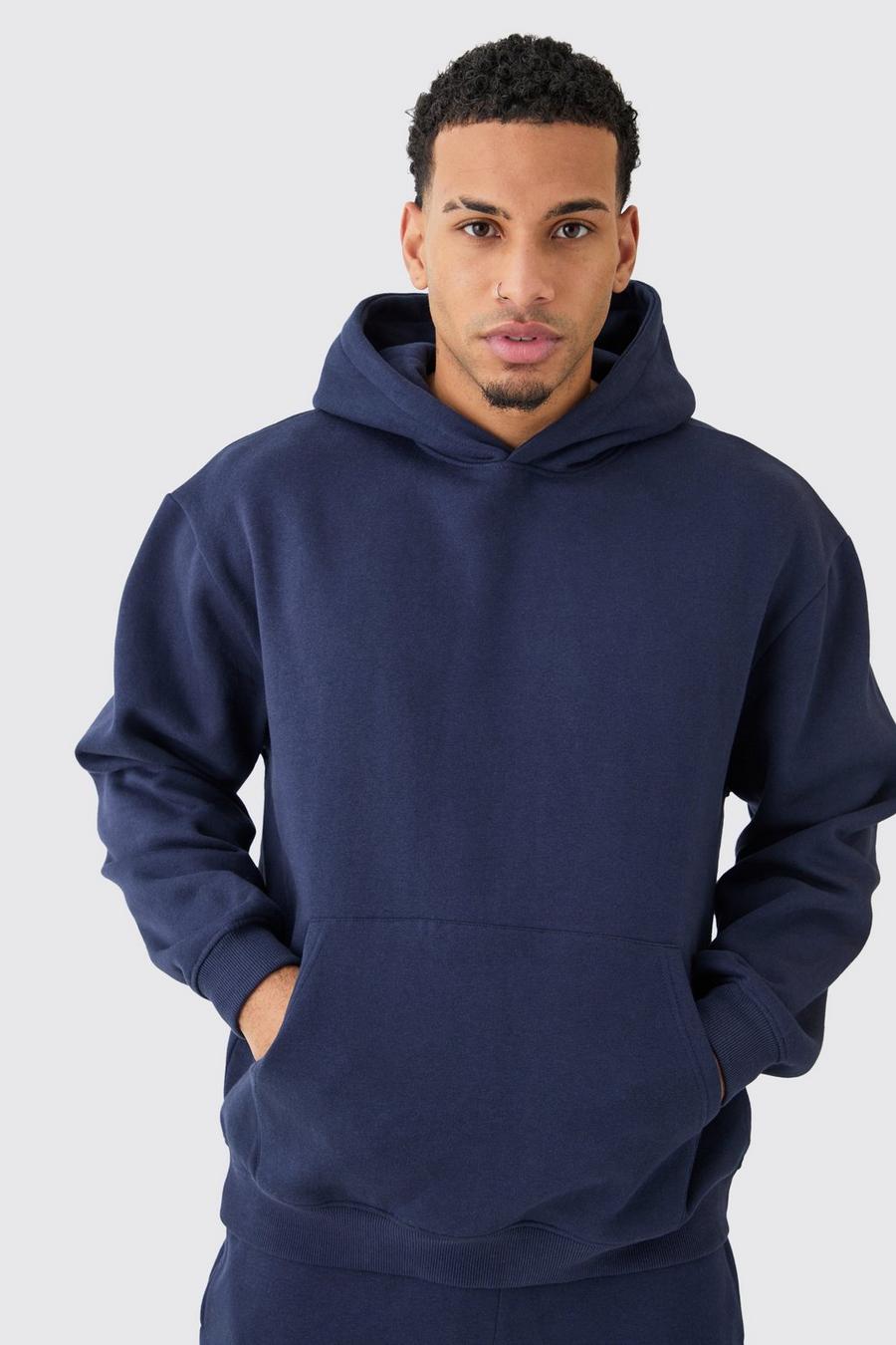 Navy Basic Oversized Over The Head Hoodie