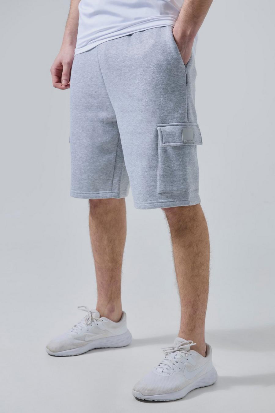 Grey marl Tall Man Active Cargo Shorts