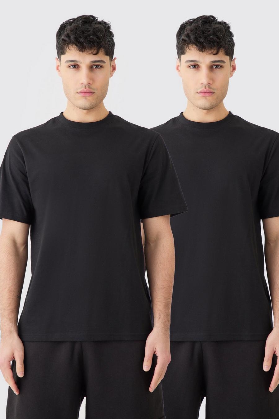 2er-Pack Basic T-Shirt, Black