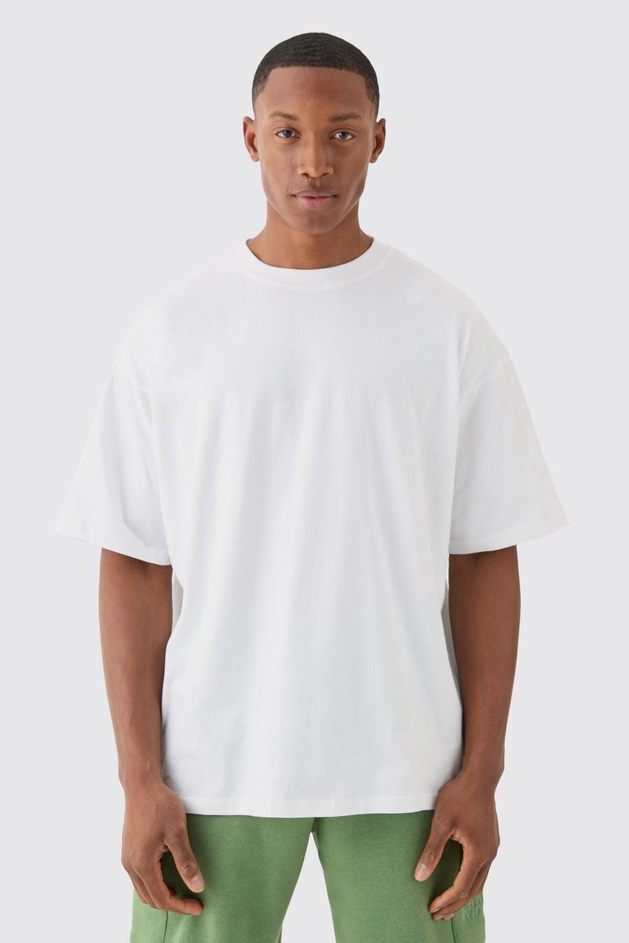 White Oversized Crew Neck T-shirt image number 1