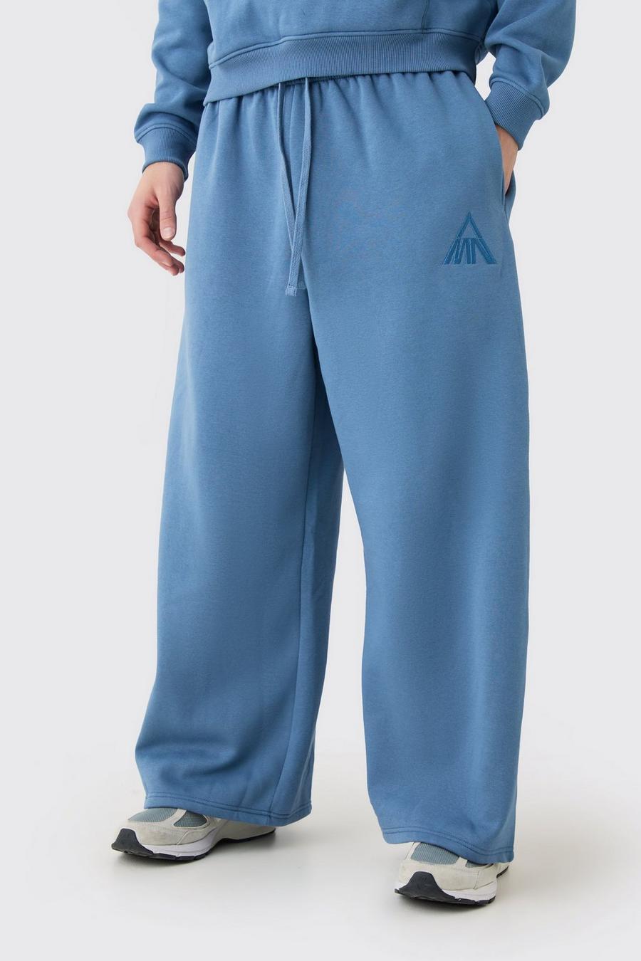 Pantalón deportivo MAN de pernera ancha, Dusty blue