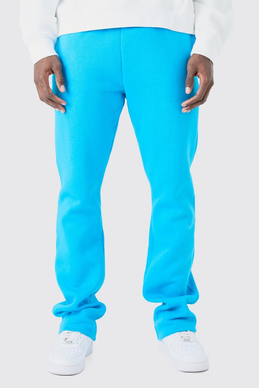 Pantalón deportivo ajustado con bajo plegado, Bright blue