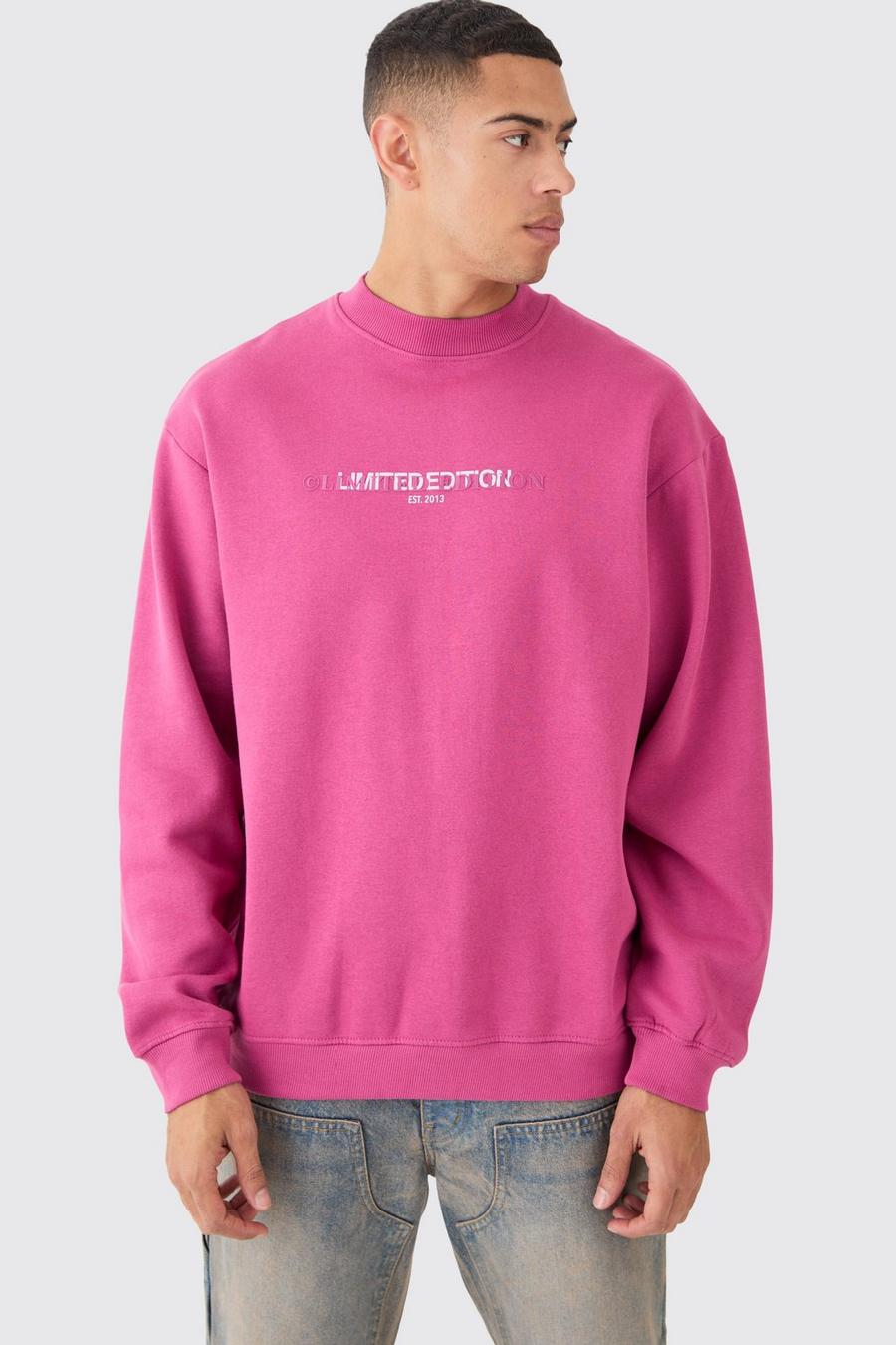 Rose Oversized Extended Neck Limited Sweatshirt