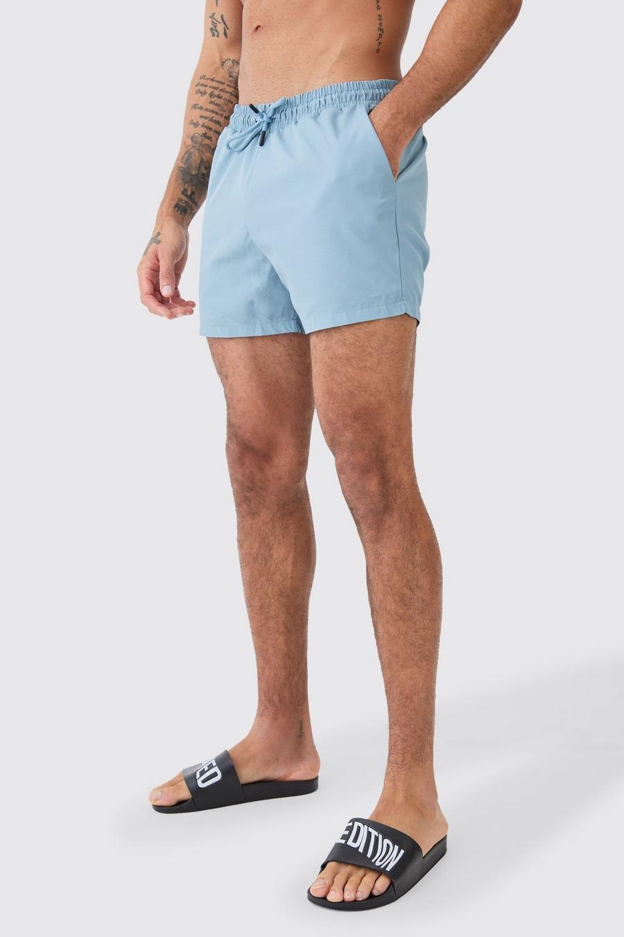 Costume a pantaloncino corto in nylon ripstop, Slate blue