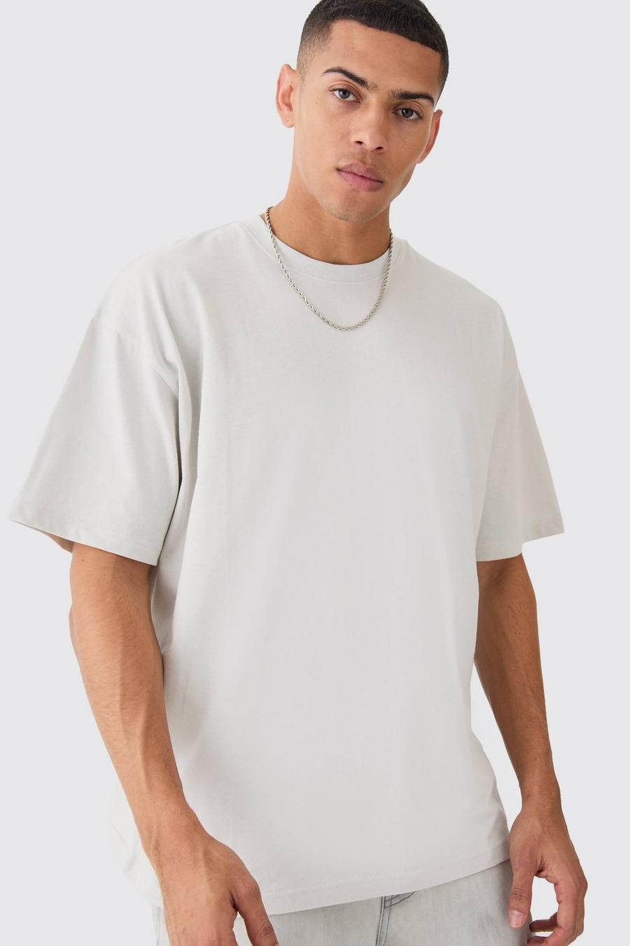 Camiseta oversize básica, Light grey image number 1